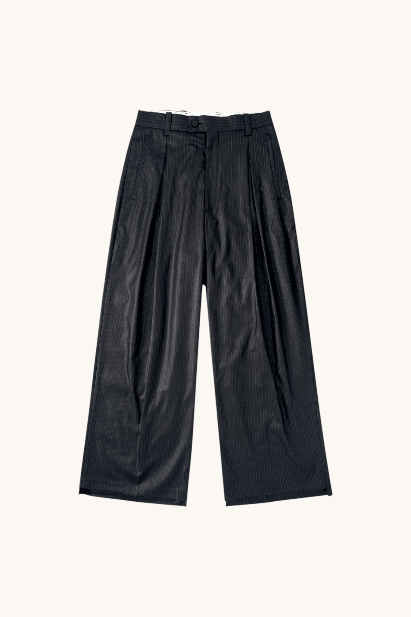 001A Wide Dress Pants - Shiny Black - MEG.S