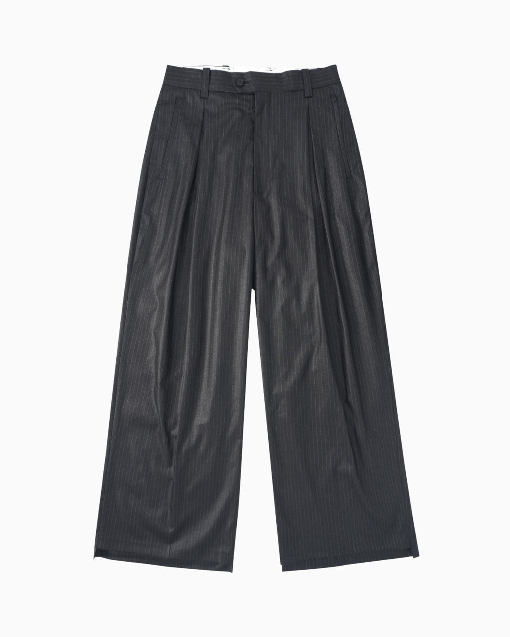 001A Wide Dress Pants - Shiny Black - MEG.S