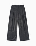 001A Wide Dress Pants - Shiny Black - MEG.S