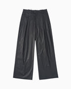 001A Wide Dress Pants - Shiny Black - MEG.S