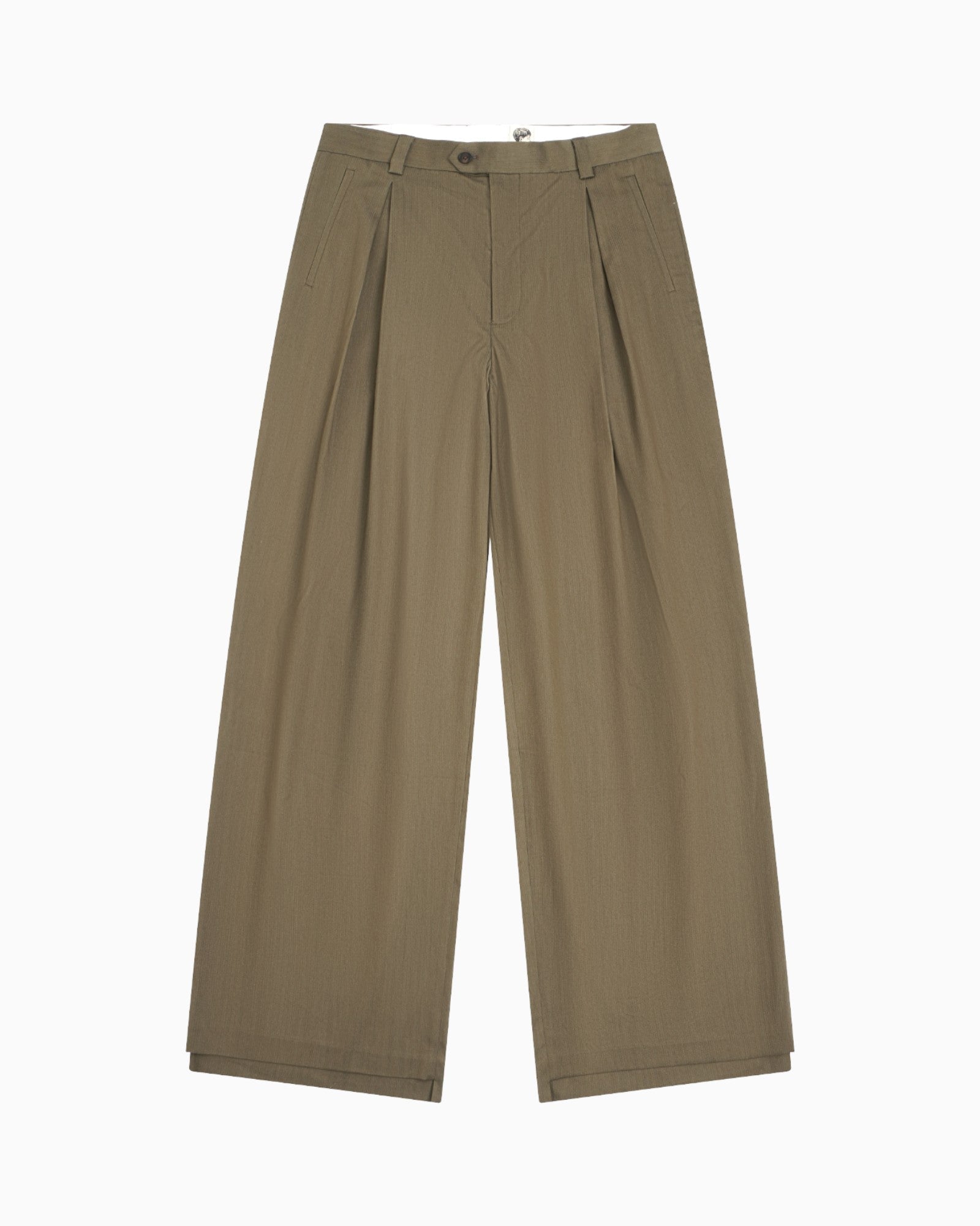 001B Wide Dress Pants - Dark Olive - MEG.S
