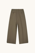 001B Wide Dress Pants - Dark Olive - MEG.S