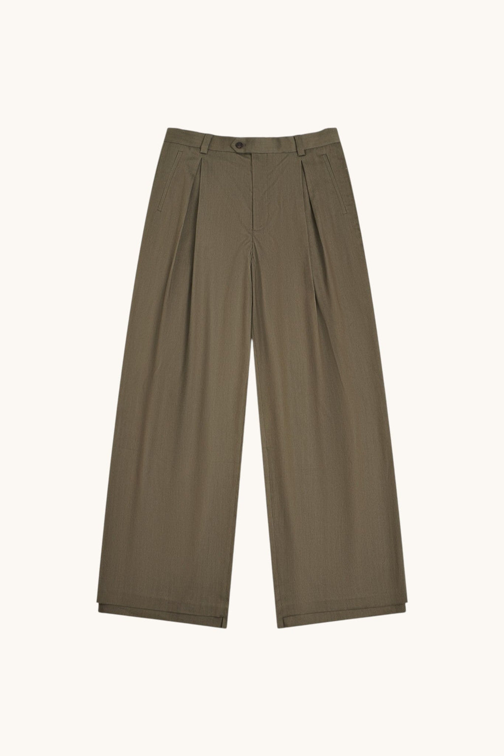 001B Wide Dress Pants - Dark Olive - MEG.S