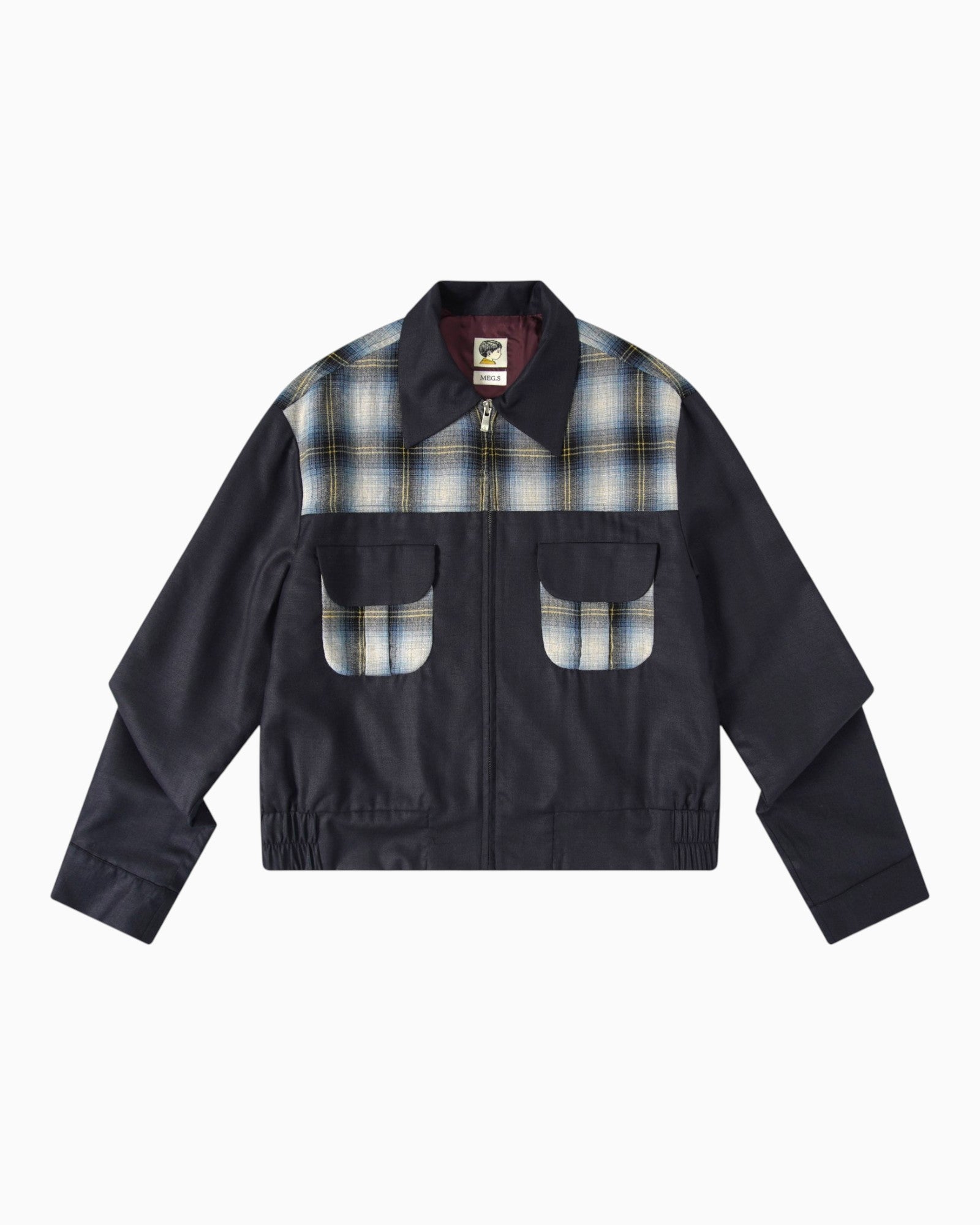 008 Ricky Jacket - Shadow Plaid Navy - MEG.S