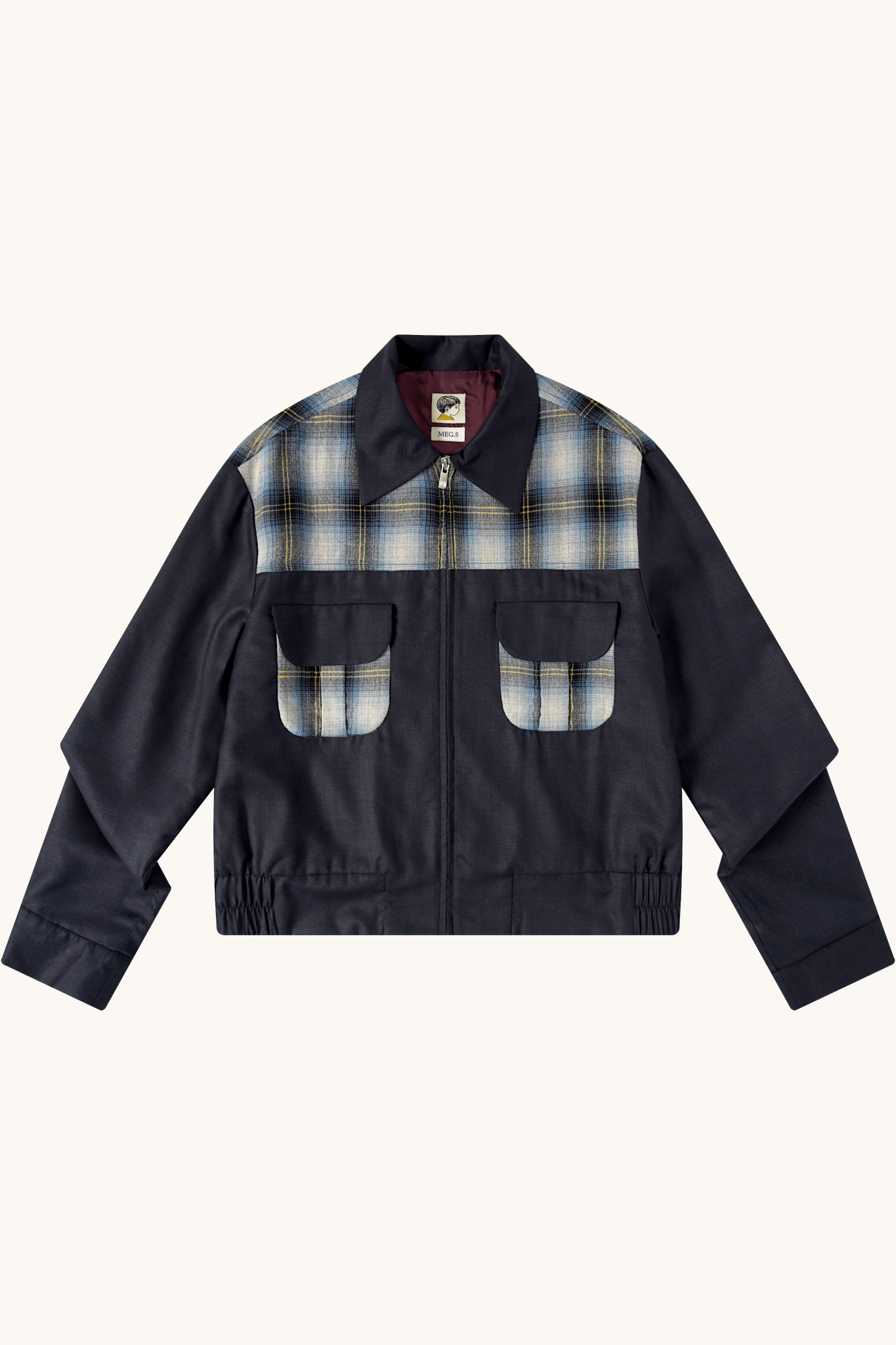 008 Ricky Jacket - Shadow Plaid Navy - MEG.S