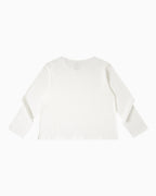 009 Wide Neck Waffle L/S Shirt - White - MEG.S