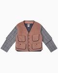 010 Vest Jacket - Pink & Grey - MEG.S