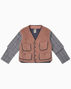 010 Vest Jacket - Pink & Grey - MEG.S