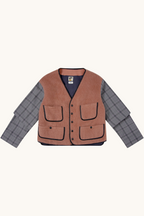 010 Vest Jacket  - Pink & Grey