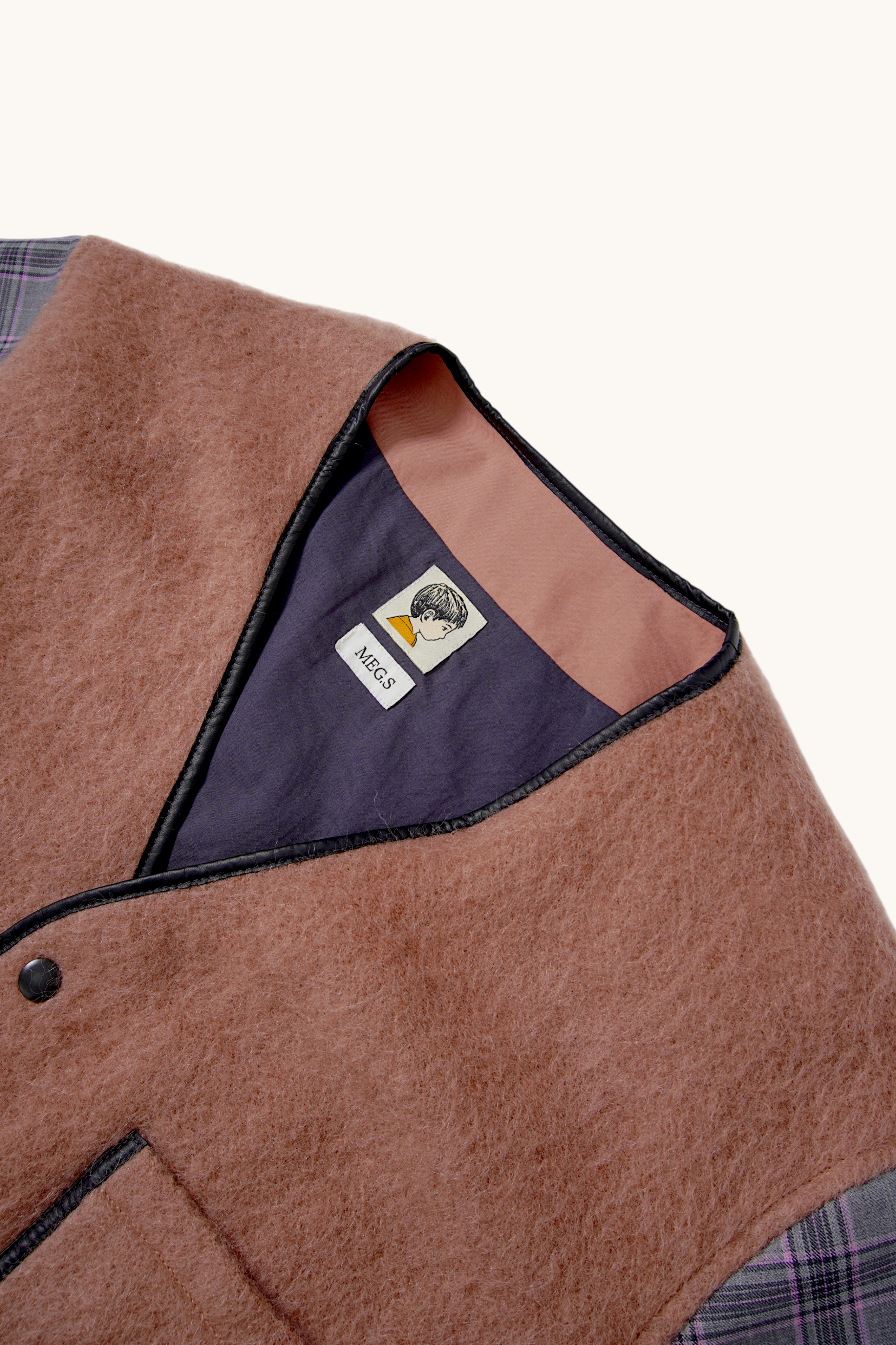 010 Vest Jacket  - Pink & Grey