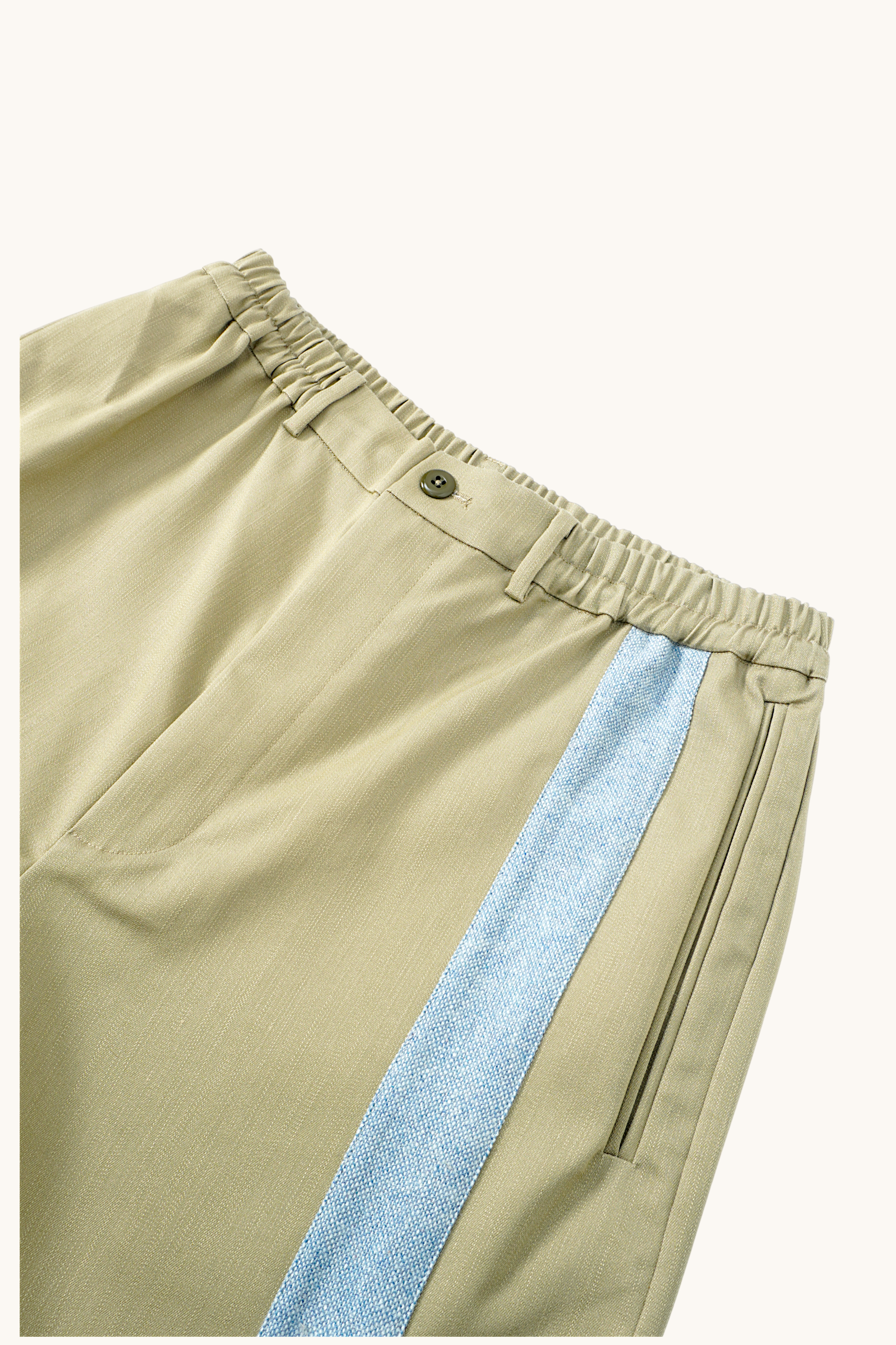 005 Track Chino Pants - Olive Buff & Blue