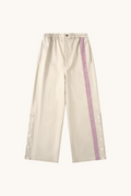 005 Track Chino Pants - Ivory & Purple
