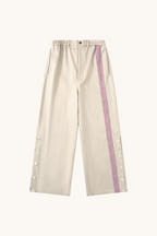 005 Track Chino Pants - Ivory & Purple