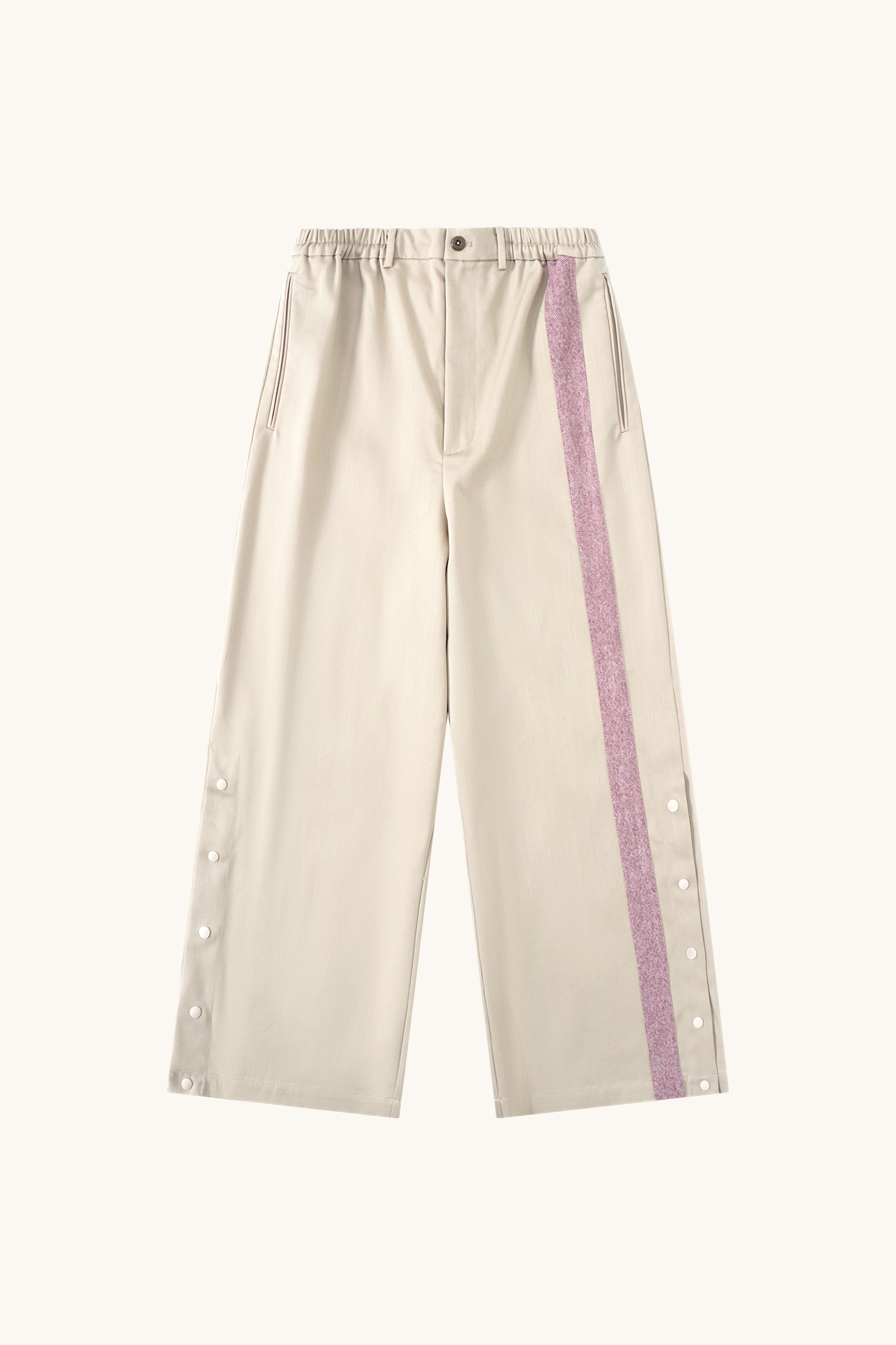 005 Track Chino Pants - Ivory & Purple