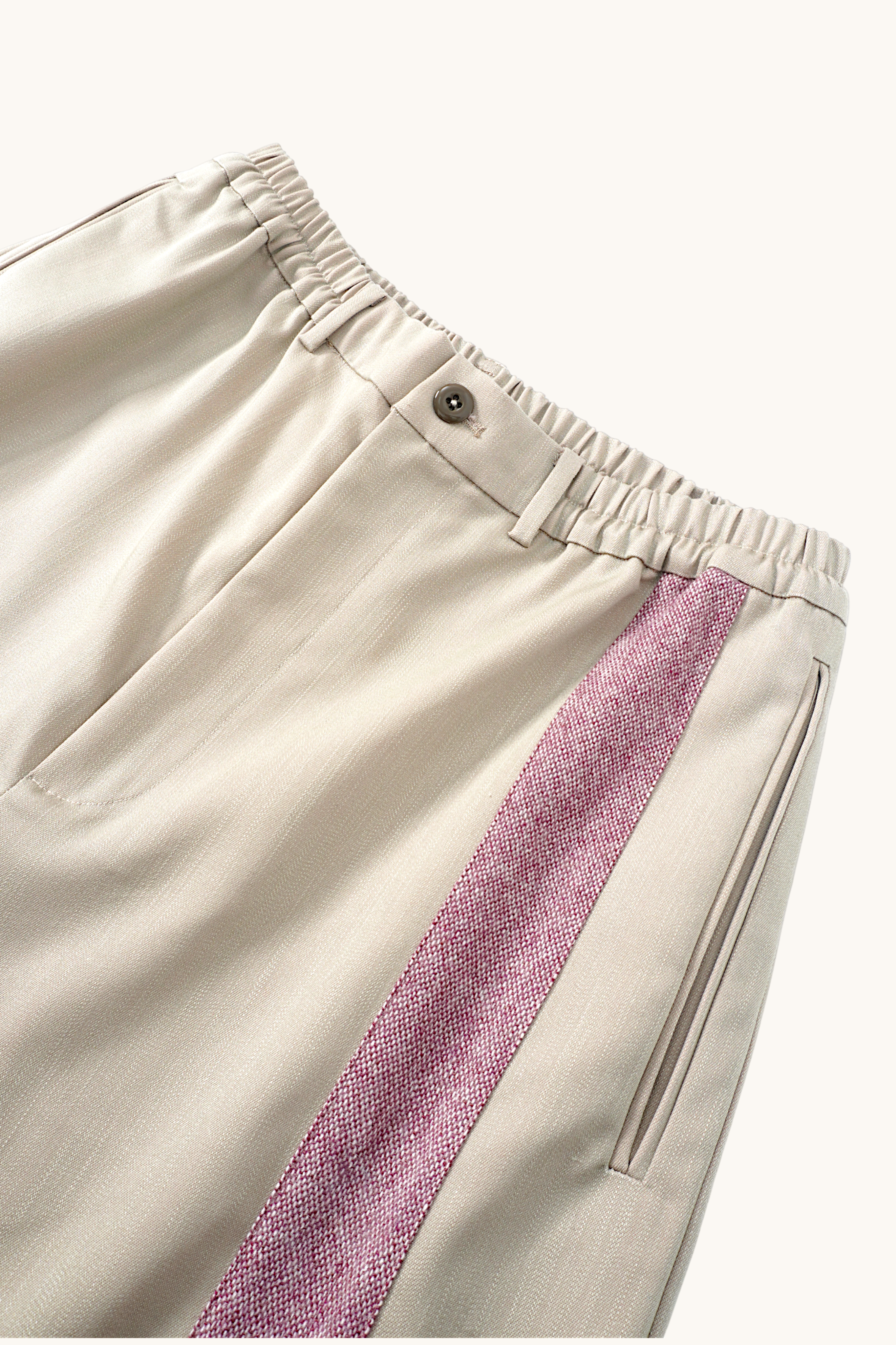 005 Track Chino Pants - Ivory & Purple