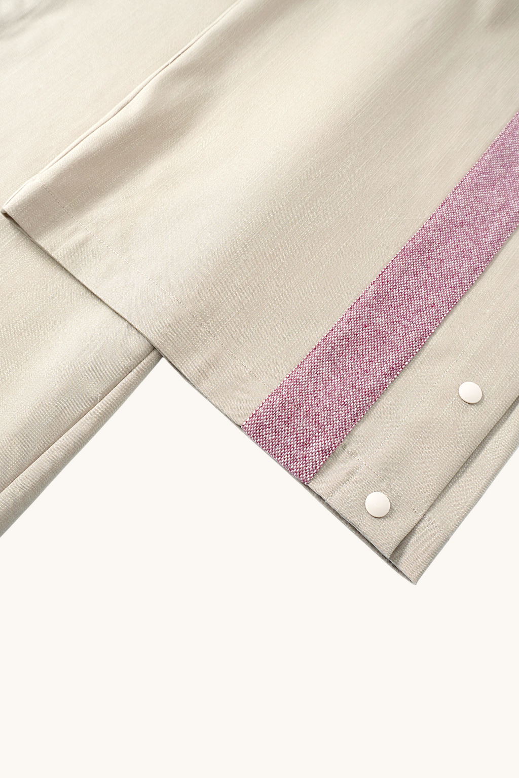 005 Track Chino Pants - Ivory & Purple