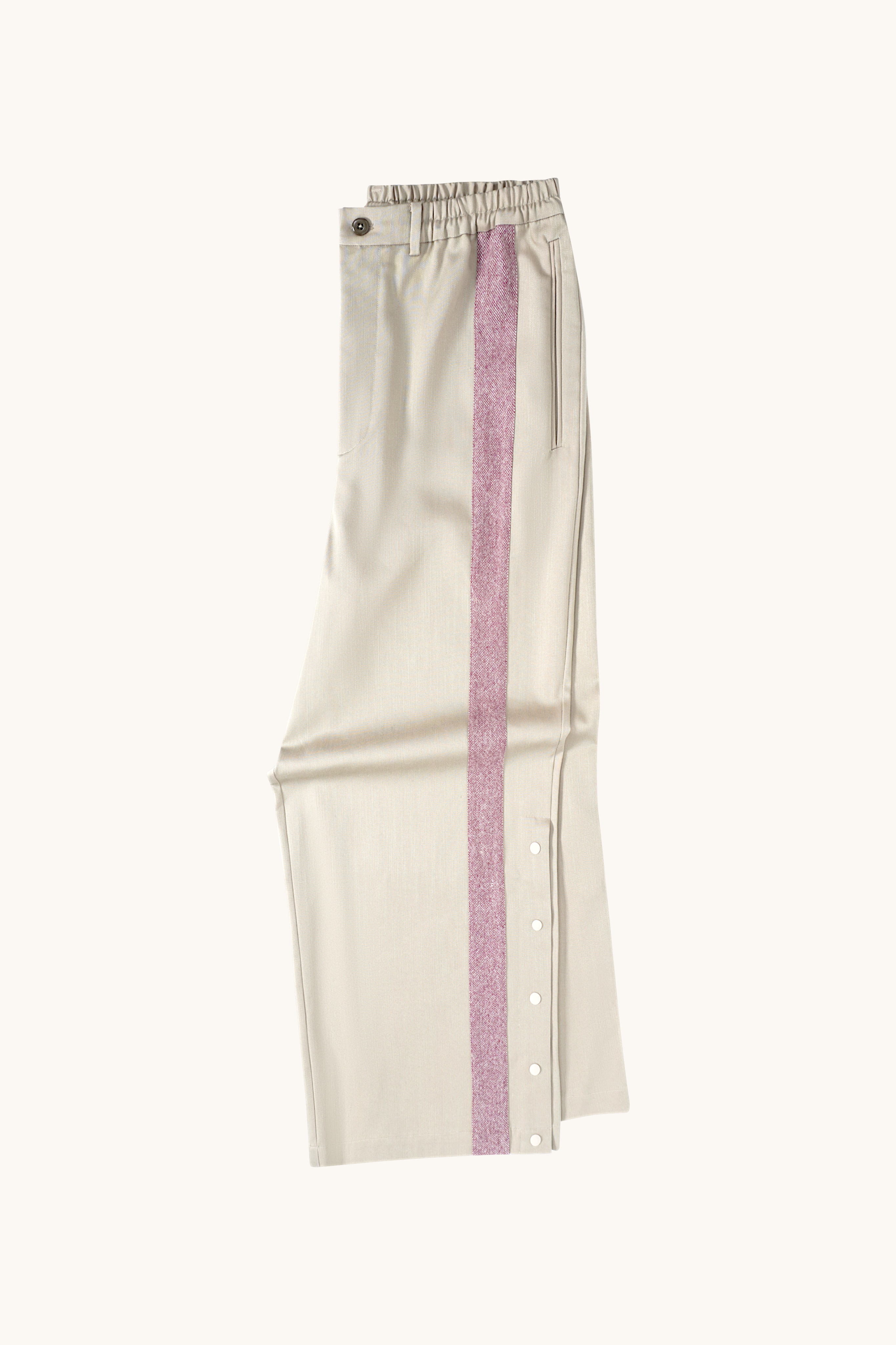 005 Track Chino Pants - Ivory & Purple