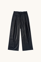 001A Wide Dress Pants - Shiny Black