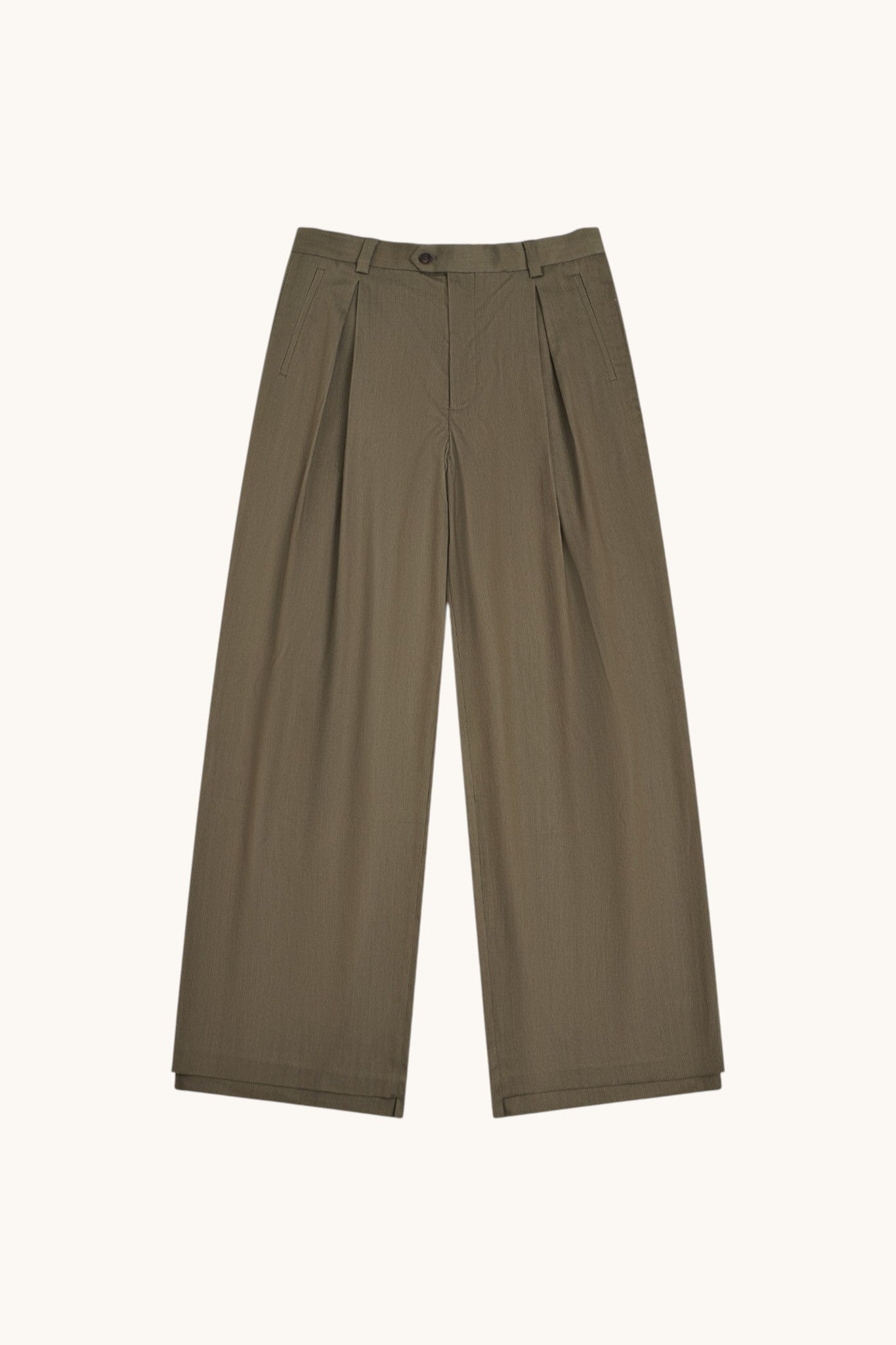 001B Wide Dress Pants - Dark Olive