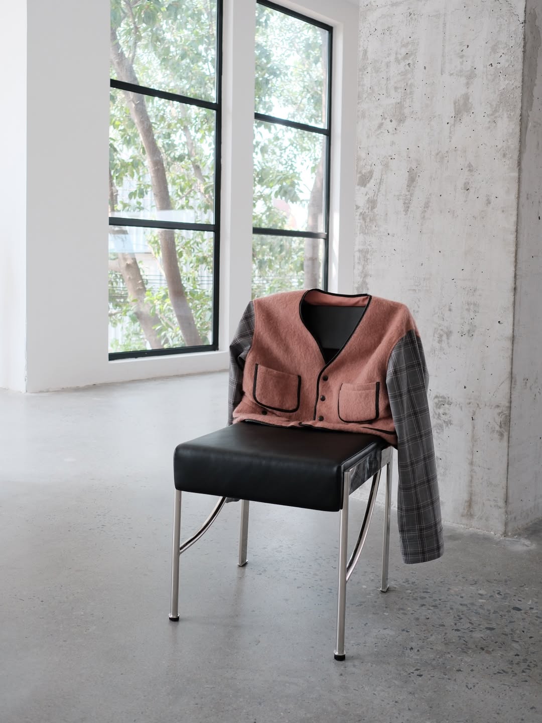 010 Vest Jacket  - Pink & Grey