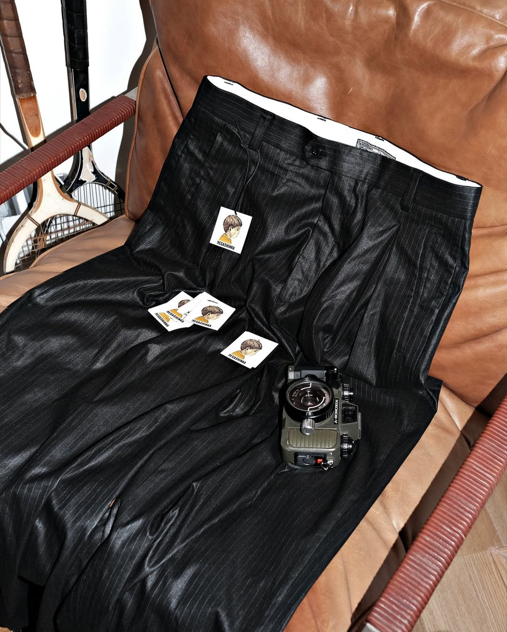 001A Wide Dress Pants - Shiny Black