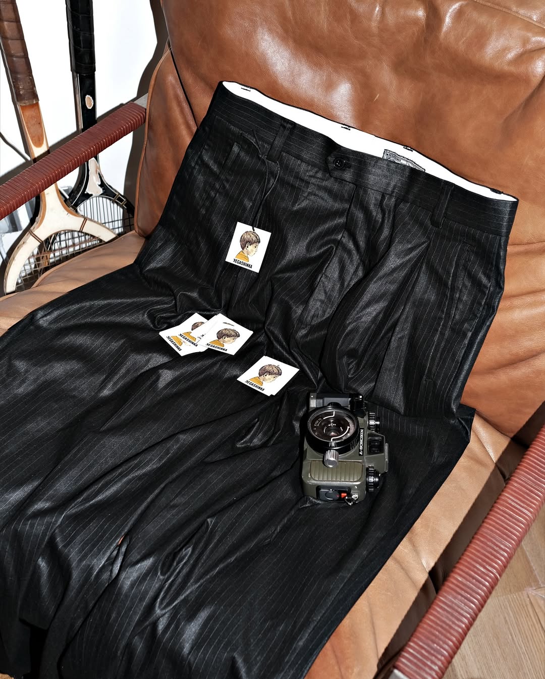 001A Wide Dress Pants - Shiny Black