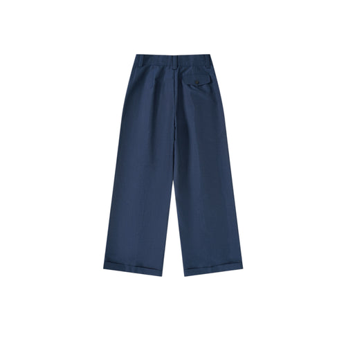007 Pleated Chino - Navy