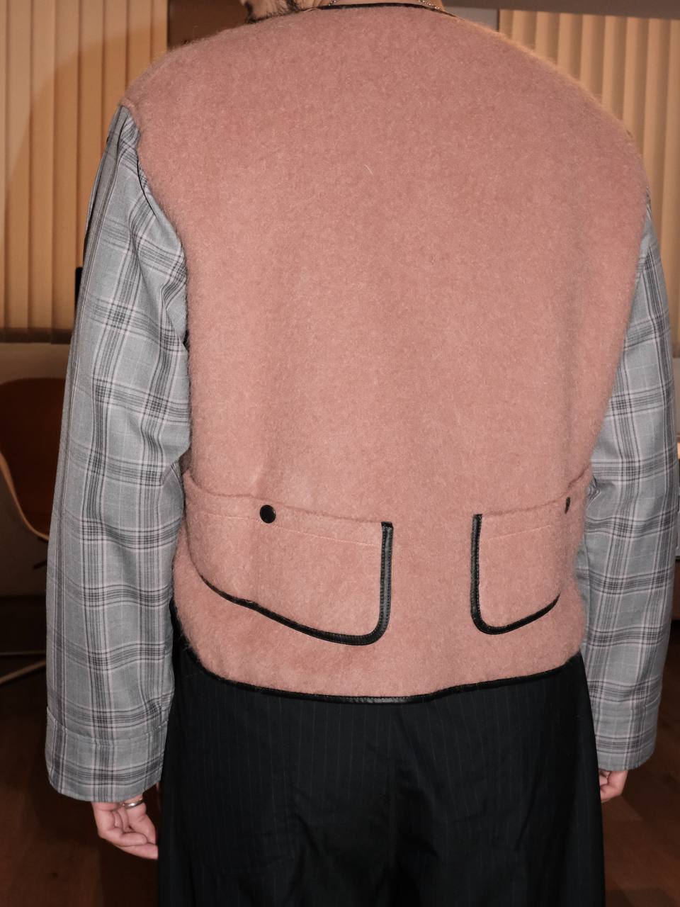 010 Vest Jacket  - Pink & Grey