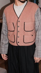 010 Vest Jacket  - Pink & Grey