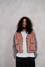 010 Vest Jacket  - Pink & Grey