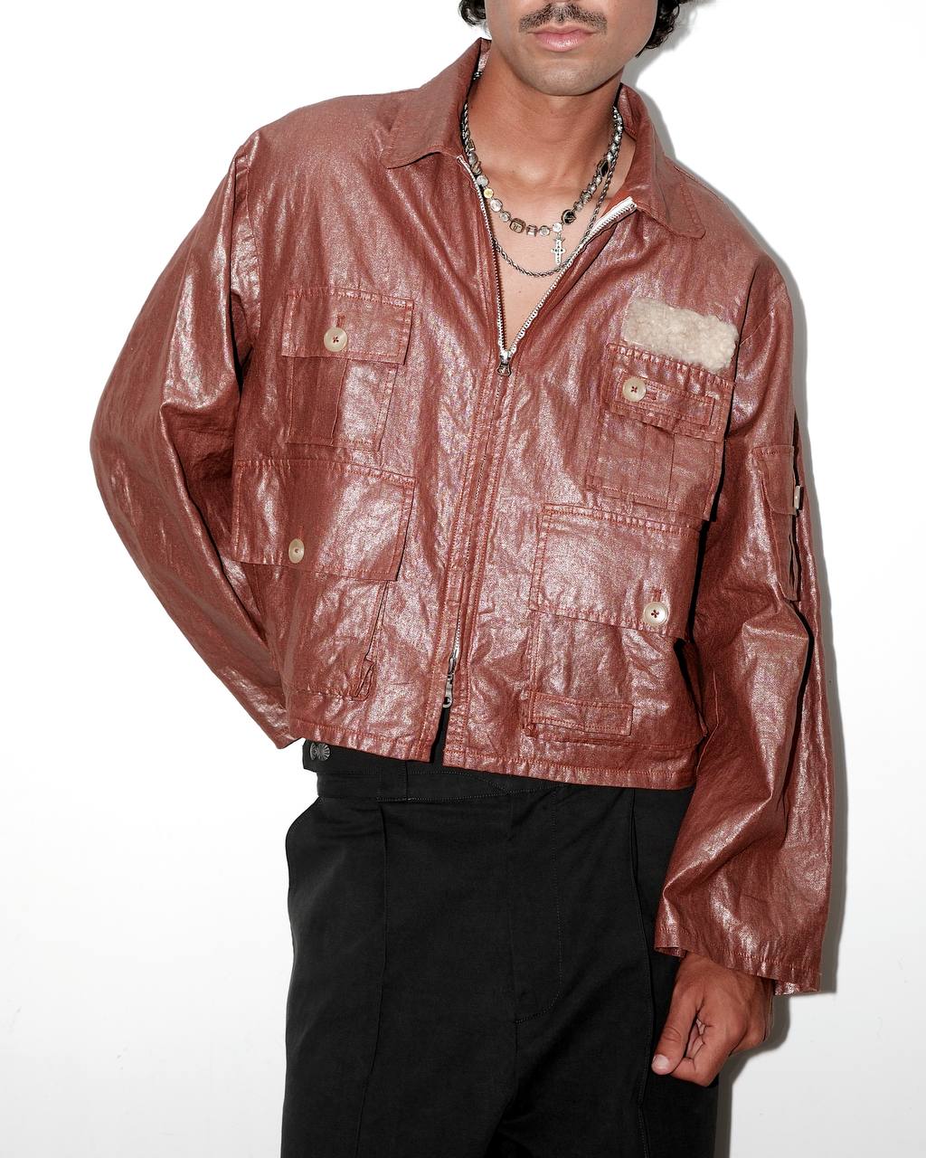 002A Fishing Jacket - Shiny Brunt Orange