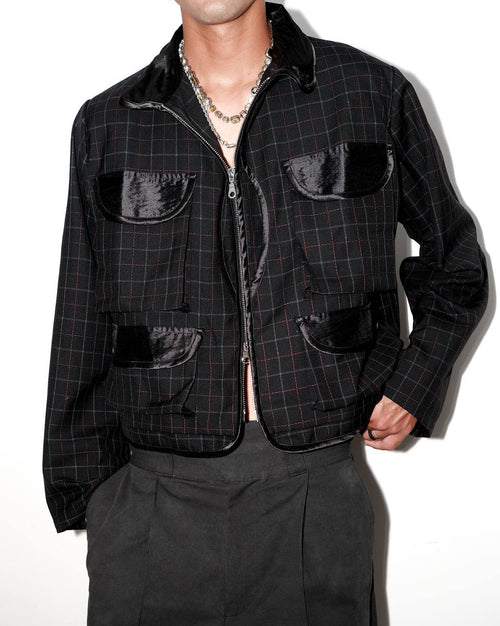 020 Utility Jacket - Shiny Black Checker