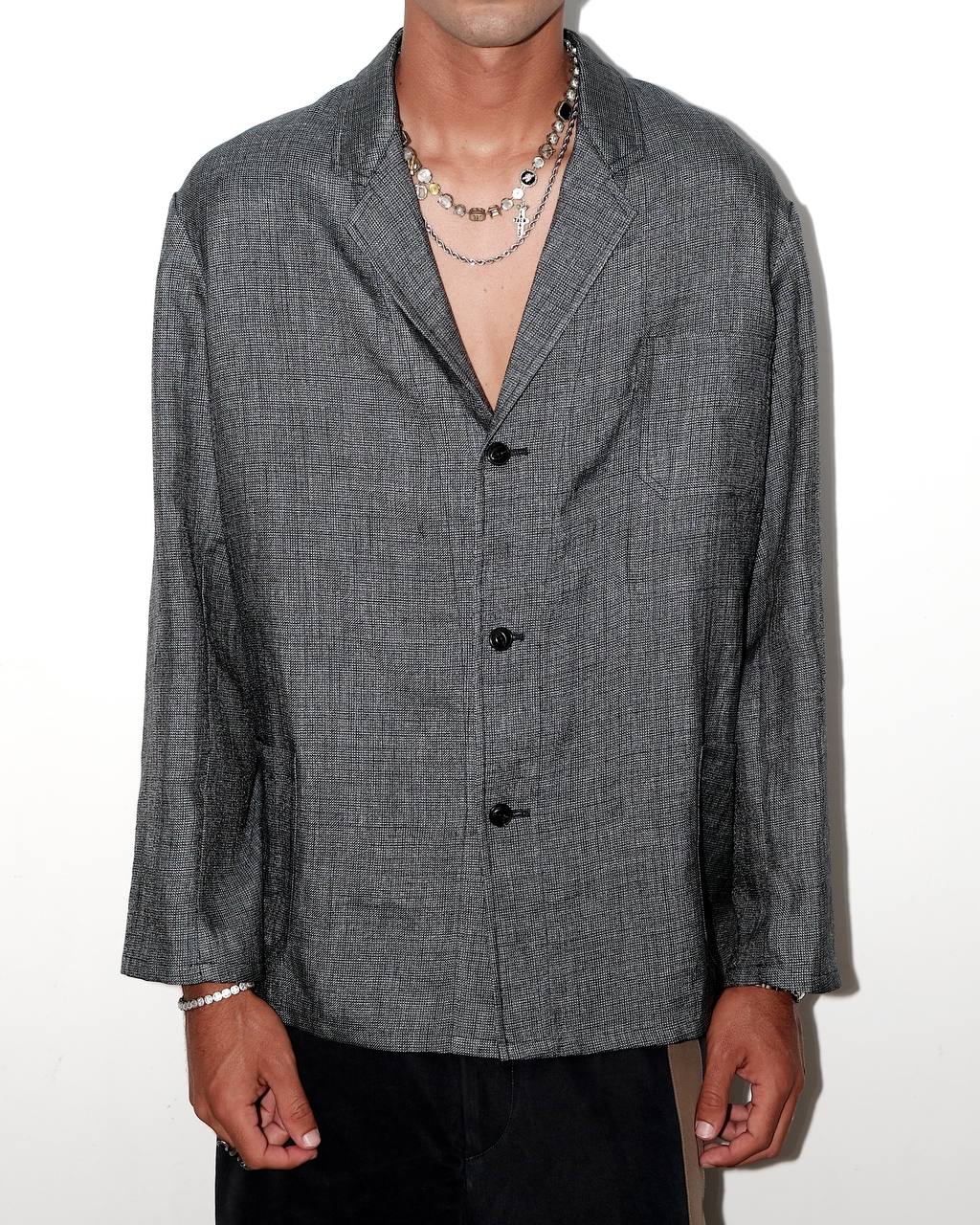 003B Worker Blazer - Shiny Dark Blue